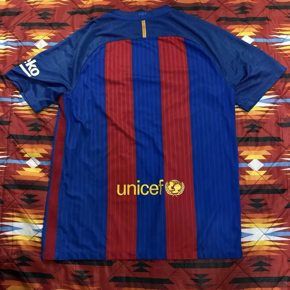 FC Barcelona 2016-17 Home Football Soccer Jersey Nike Men’s Size Large Dri-Fit